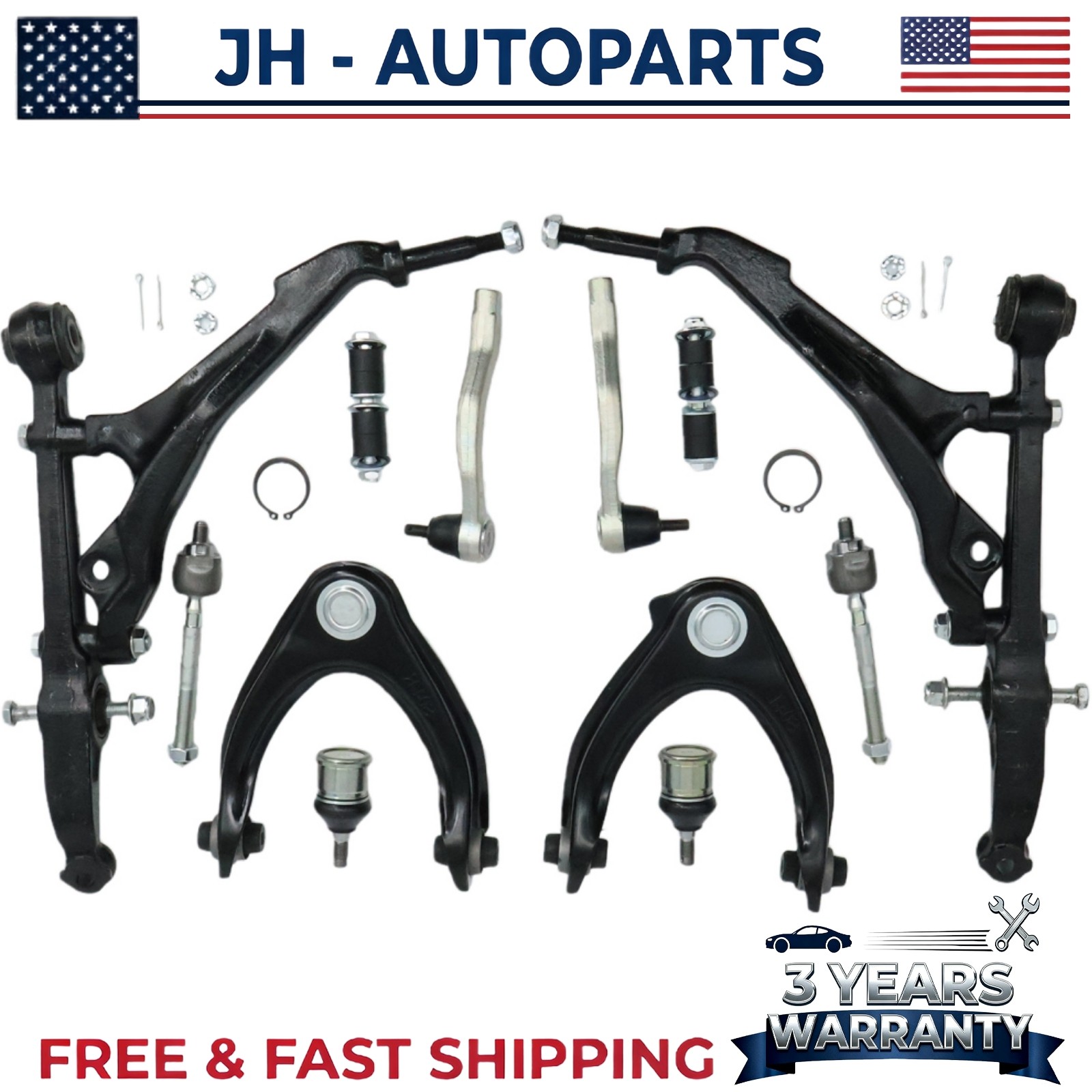 12 Suspension Kit Front Control Arm Ball Joint Tie Rod for 1996-2000 Honda Civic
