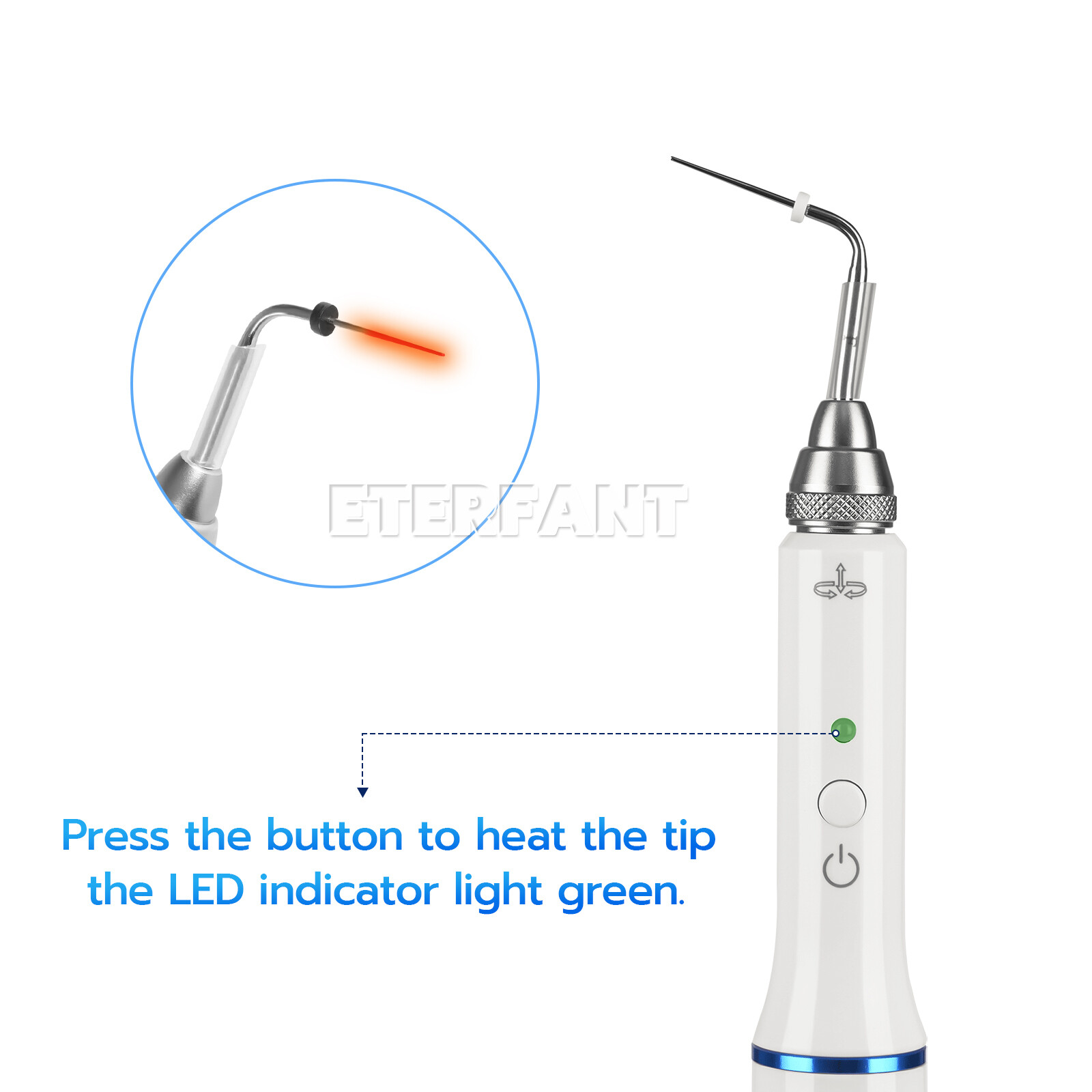ETERFANT Dental Gutta Percha Obturation System Endo Heated Pen+2xTips white