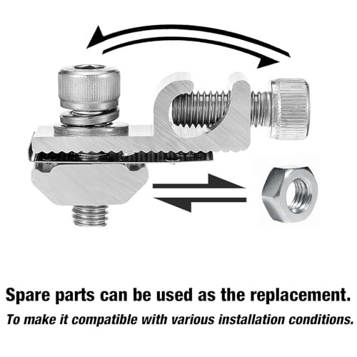 16 Pcs Solar Panel Grounding Lugs, Stainless Steel, Silver, MOUNT BRACKET,
