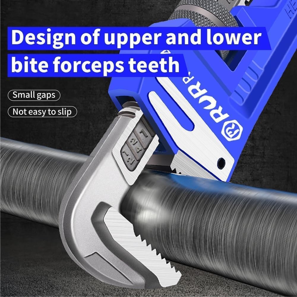 18 inch Heavy Duty Pipe Wrench - Quick-Adjust, Soft Grip Handle,Straight Jaw ...
