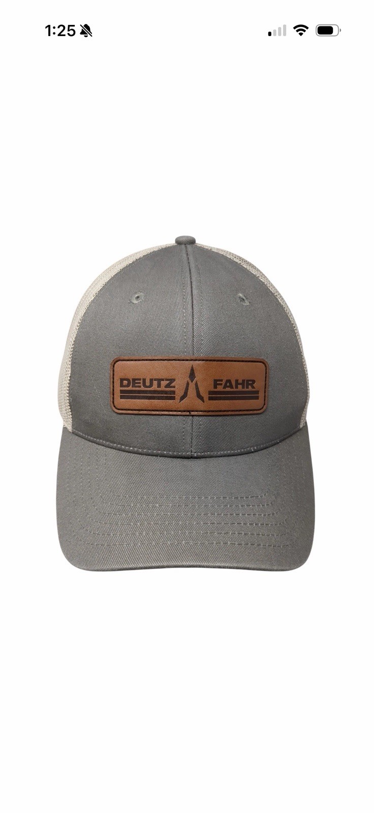 Deutz Fahr Snapback Trucker Hat Khaki One Size Adjustable Patched Mesh Back