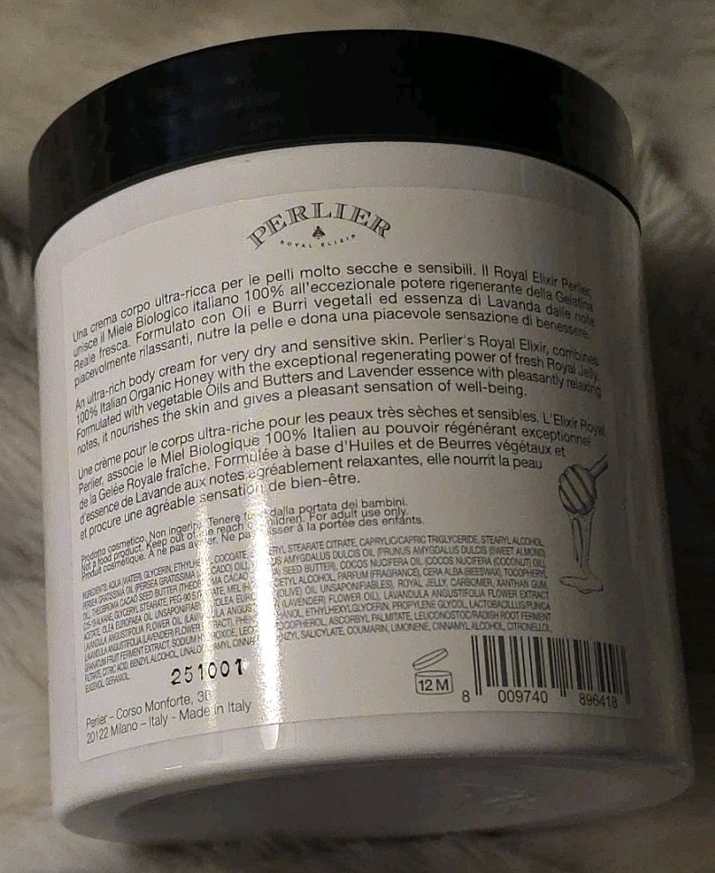 NEW Perlier Honey Miel w\Lavender Extract Royal Jelly Revitalizing Cream 16.9oz