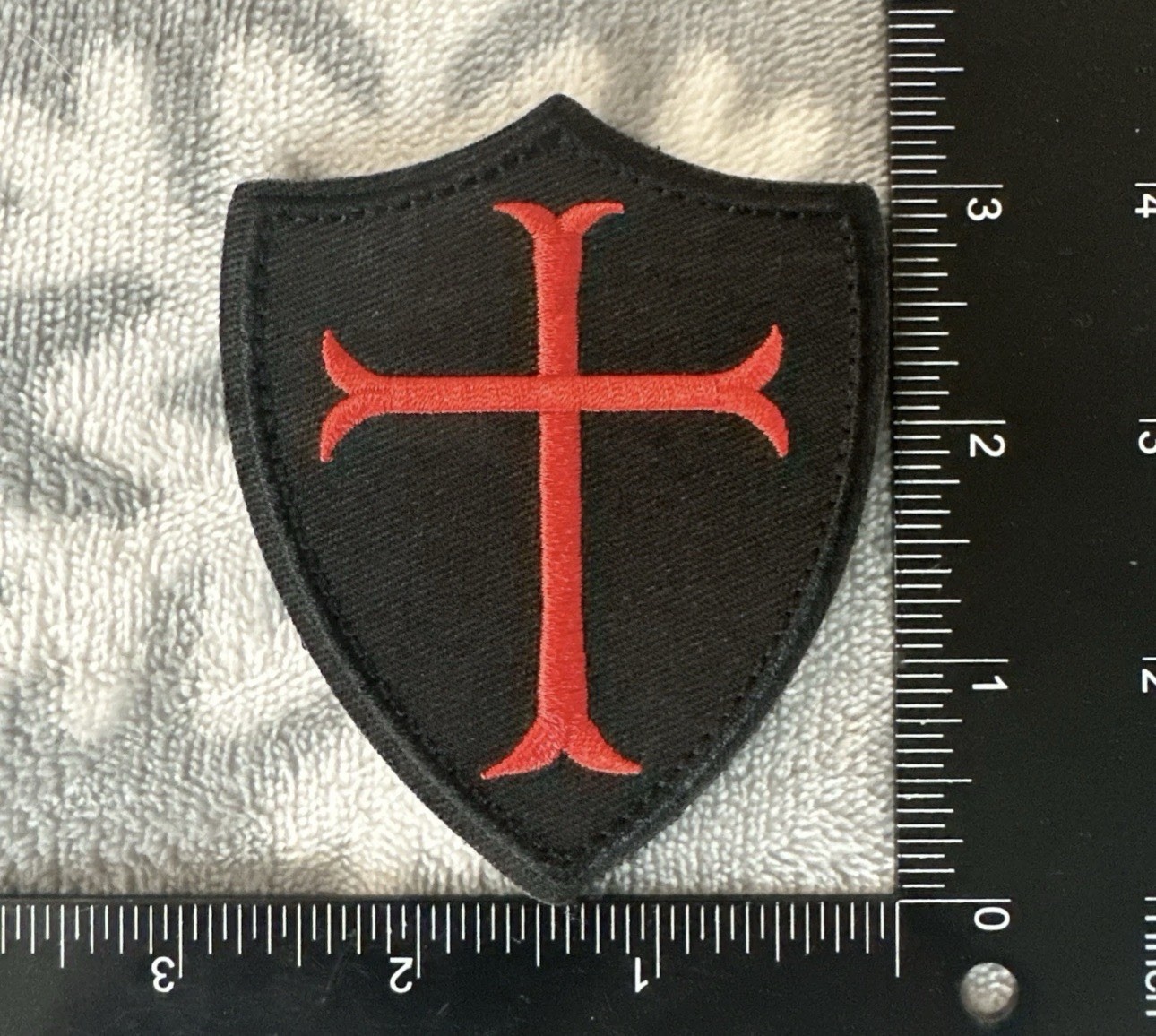 KNIGHTS TEMPLAR CROSS SHIELD 3x3 Embroidered Morale Patch New