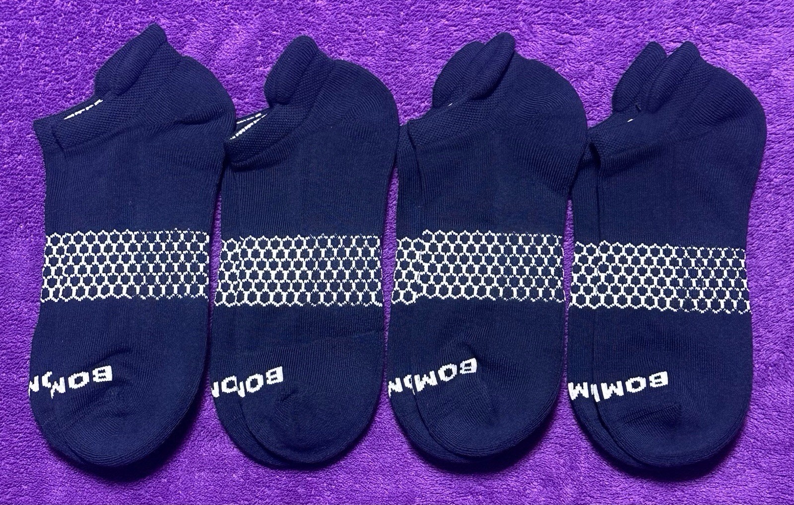 Bombas 4-Pack Ankle Socks Size Large Brand New Unisex Navy Blue 4-Pairs