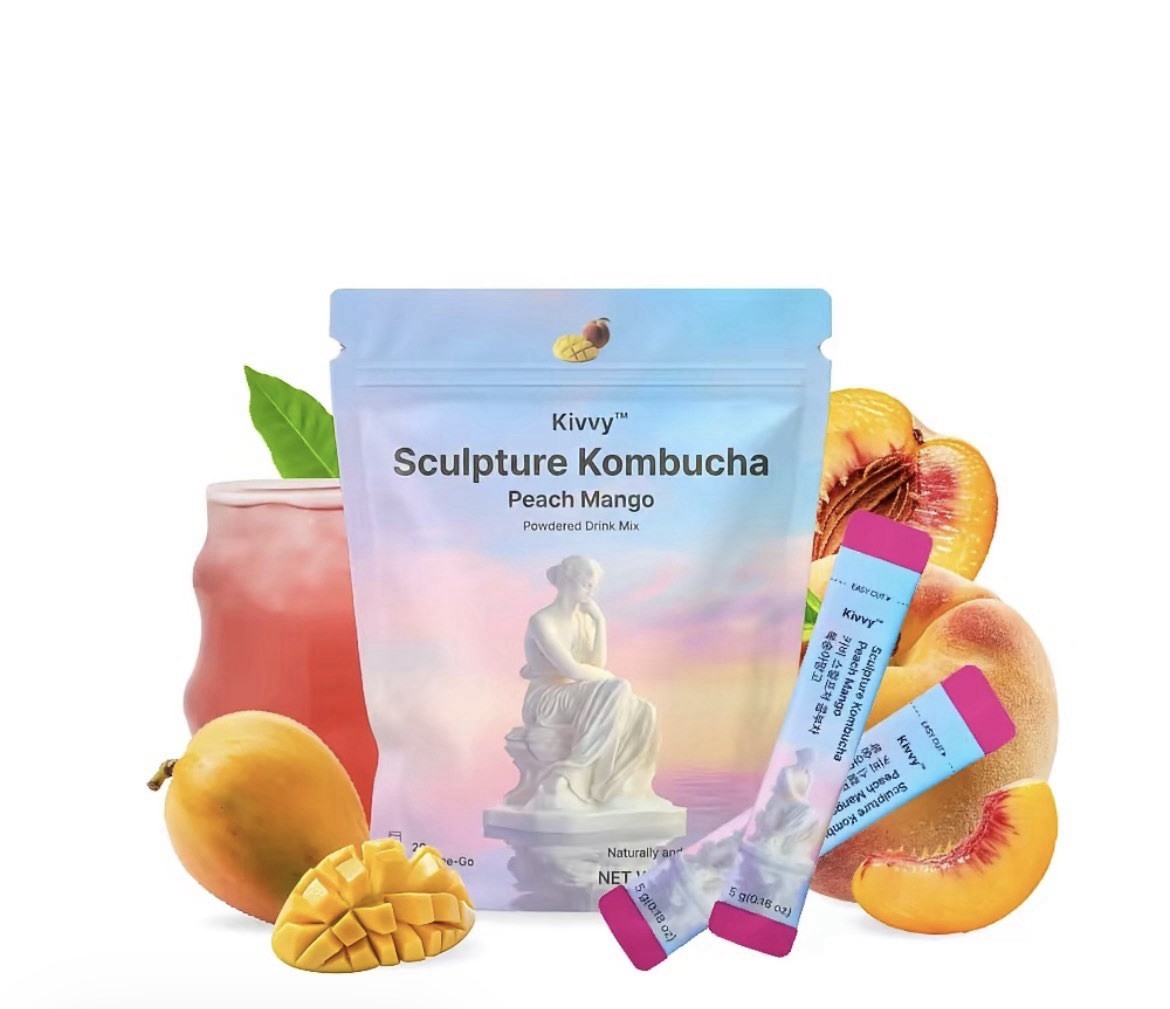 Kivvy Sculpture Kombucha Peach Mango