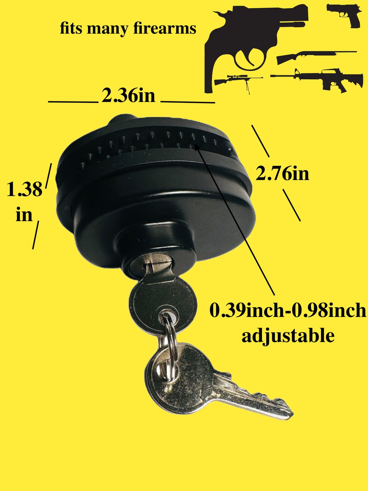 lockforall Gun Trigger Lock with Keys, Keyed Alike Universal Black*5