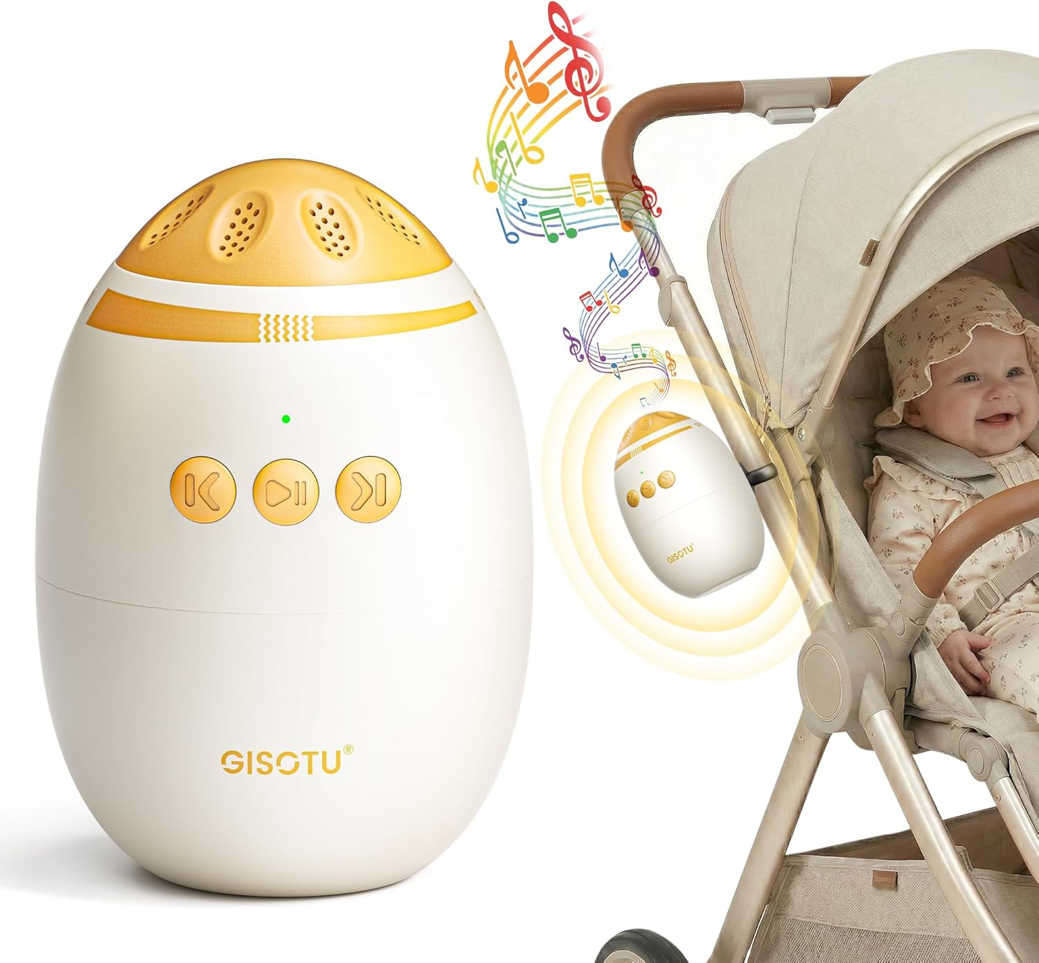 Baby Stroller Rocker & Sleep Aid Soother, Hands-Free with Adjustable Vibration a