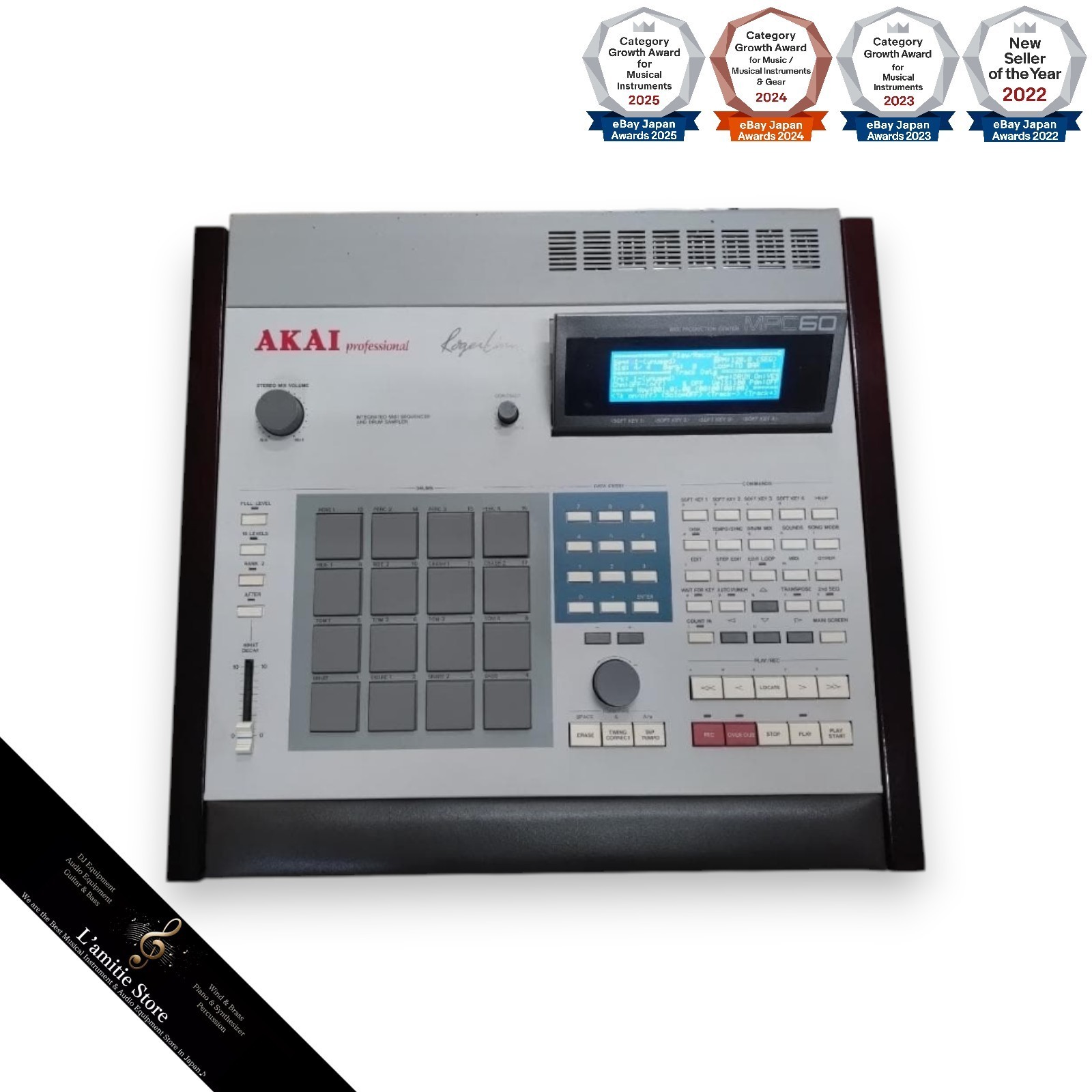 AKAI MPC60 MK1 Sampler Drum Machine Roger Linn MIDI Sequencer Max RAM EU Spec JP
