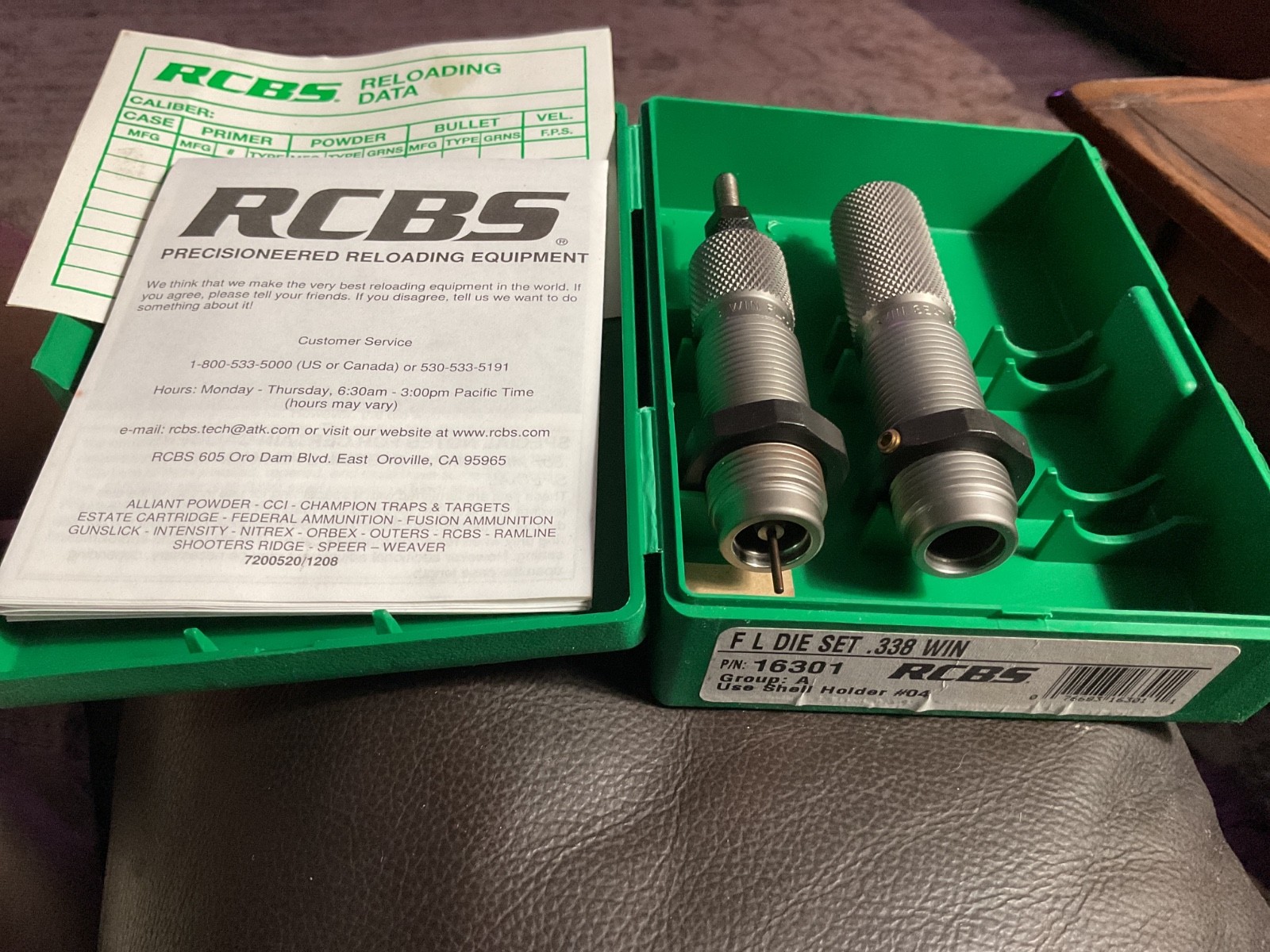 RCBS F L Die Set .338 Win #16301 New