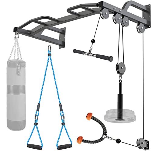 48" Wall Mounted Multifunction Cable Pulley System Gym, 48" Wall Mounted