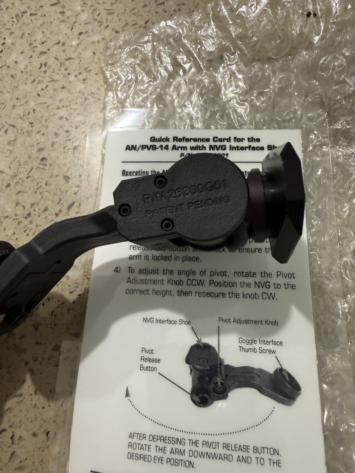 WILCOX J ARM NVG NIGHT VISION DOVETAIL MOUNT AN/PVS-14 26300G01 J-ARM