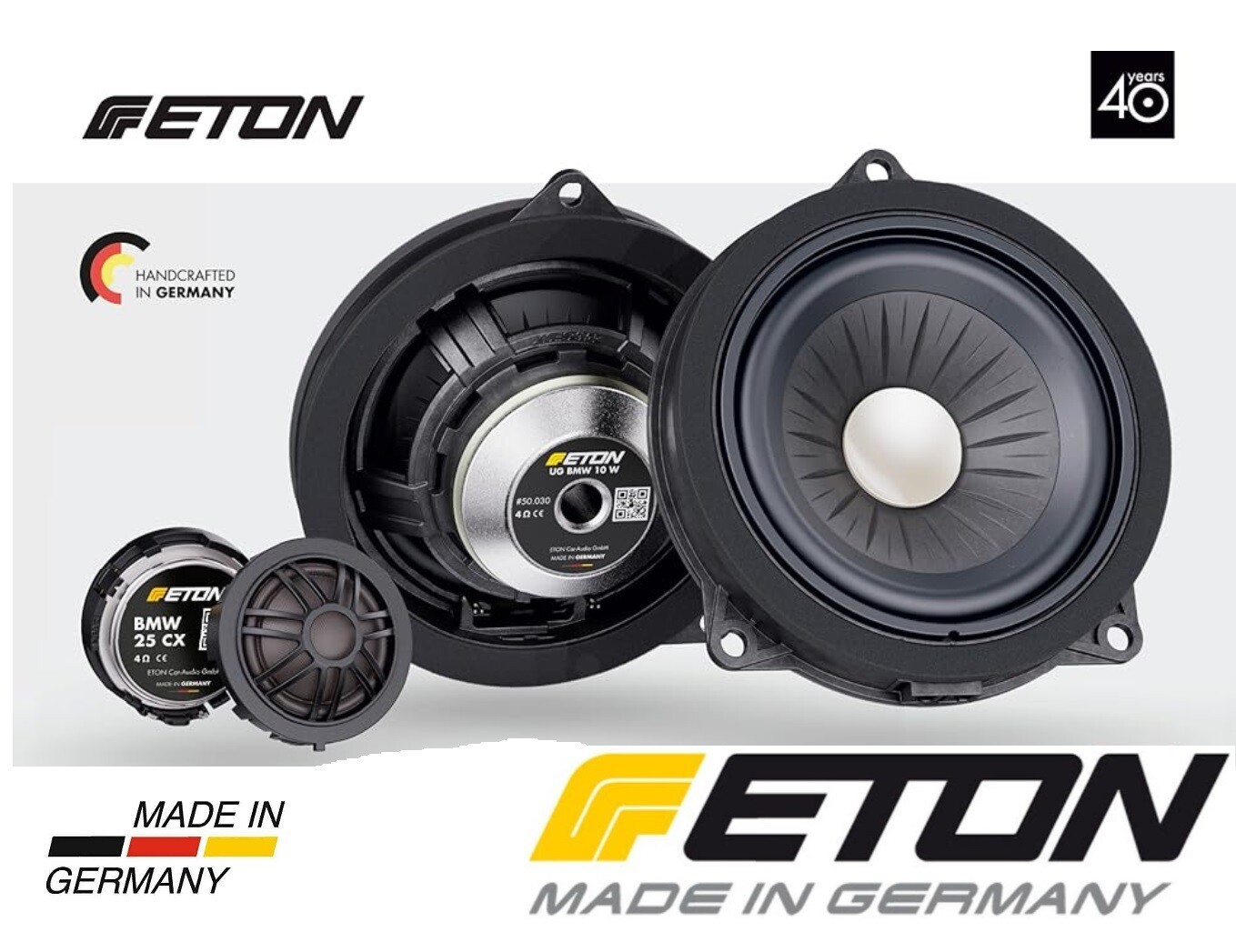 ETON BMW10W speaker set compatible with BMW 1 Series F20, F21, F40, F52
