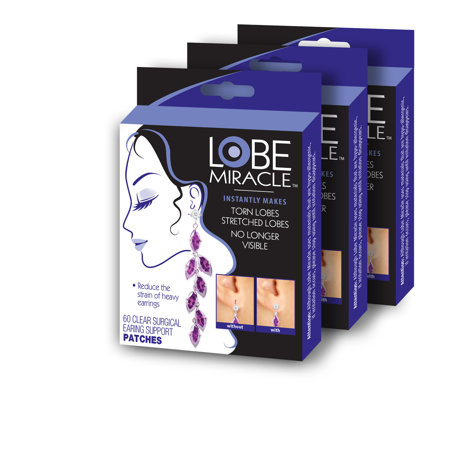 Lobe Miracle Ear Lobe Support Patches, 60 Count