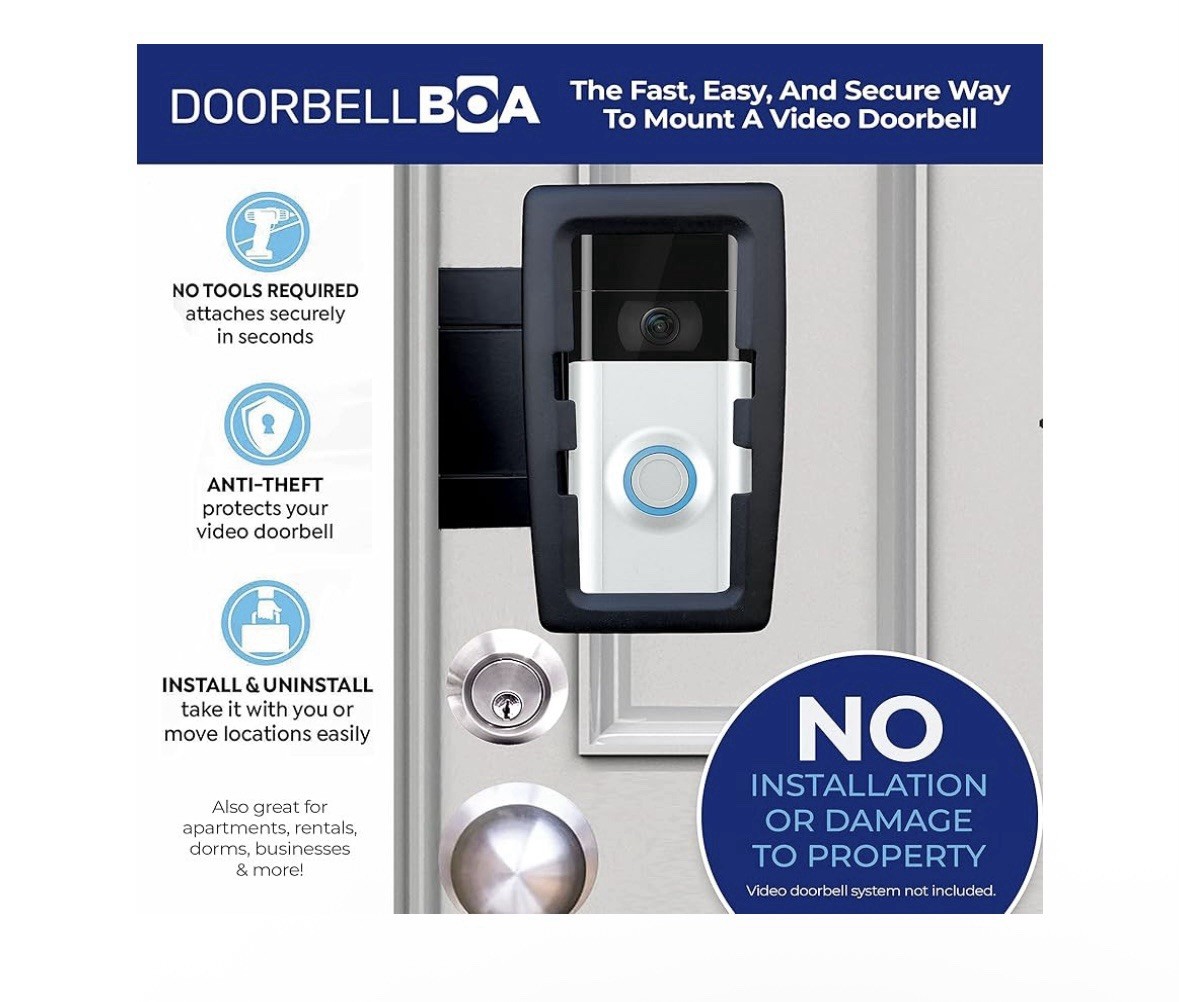 DoorbellBoa Anti-Theft Video Doorbell Door Mount, Compatible with Ring & Others
