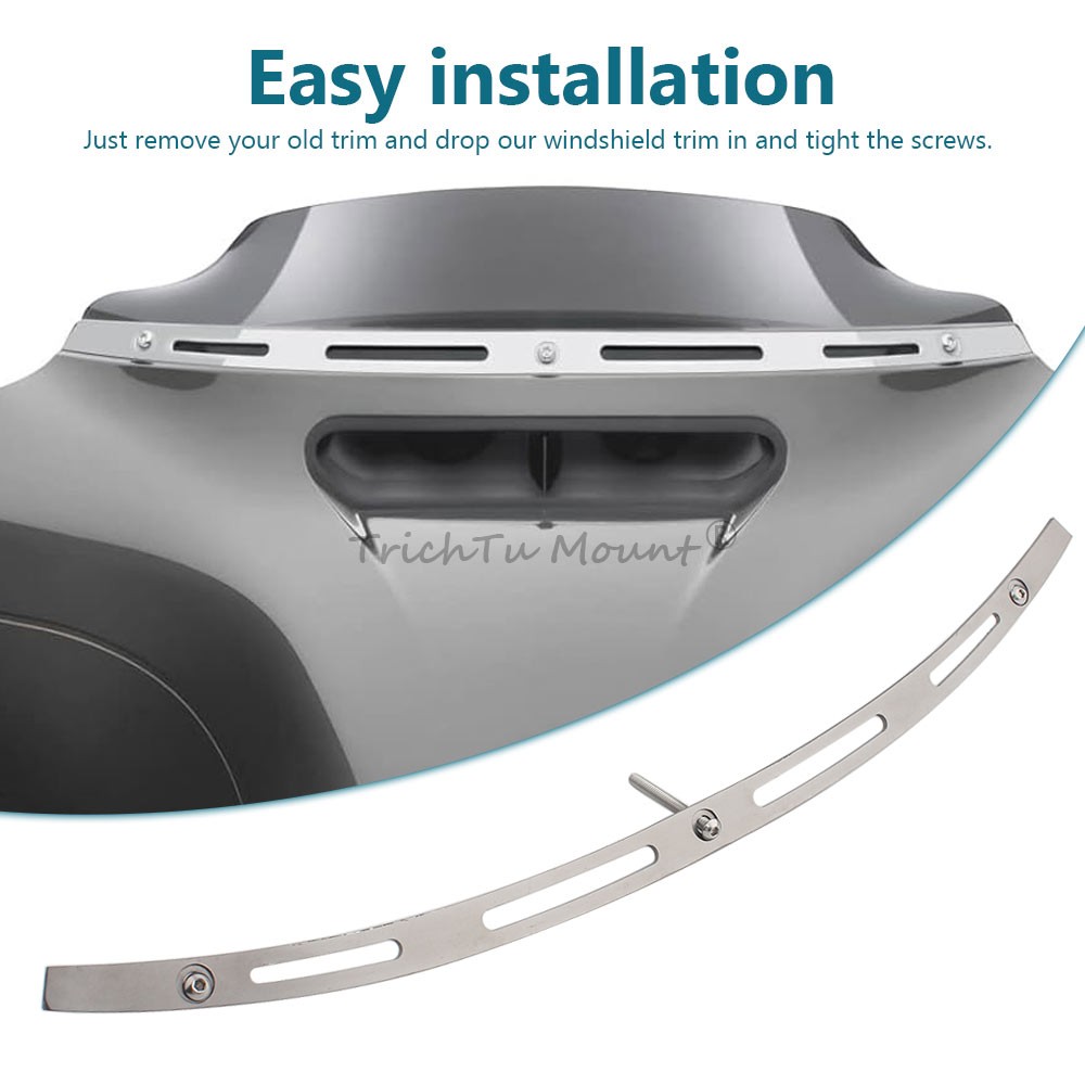 Motorcycle Fairing Windshield Trim for Harley Touring FLHTCU Tri Glide 2014-2025