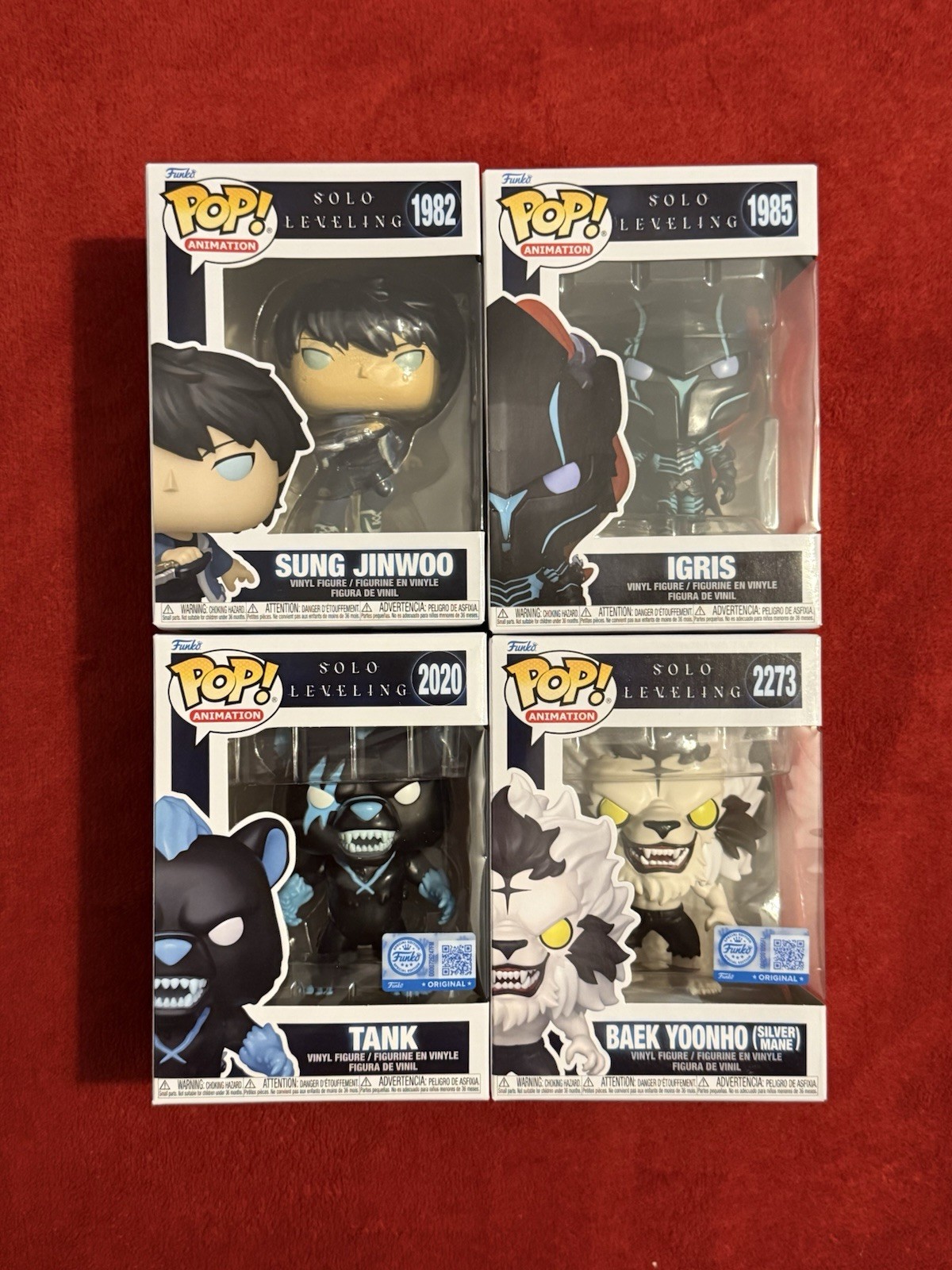 Funko Pop Animation Solo Leveling Sung Jinwoo Igris Tank Baek Yoonho Lot
