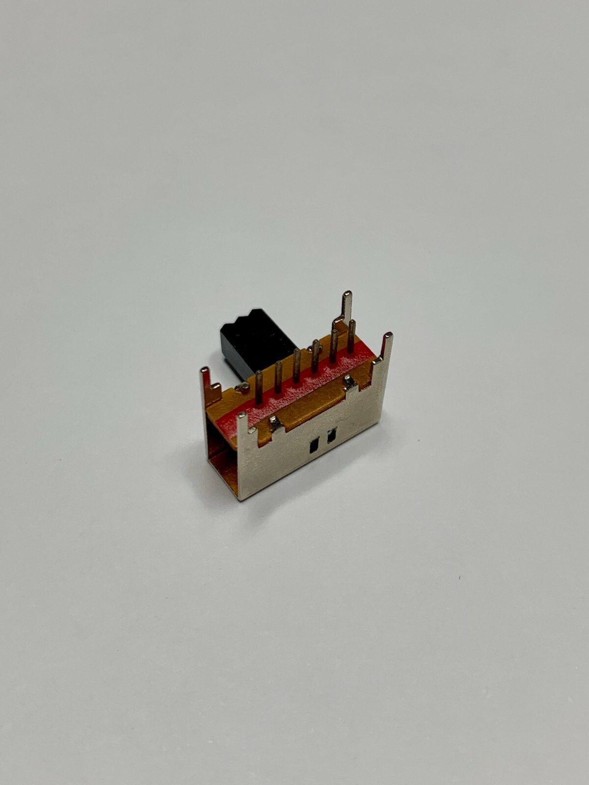 MSS2250R Slide Switch DPDT  0.3A  125VAC R/A Extended Side 1571630-2 PC Pins