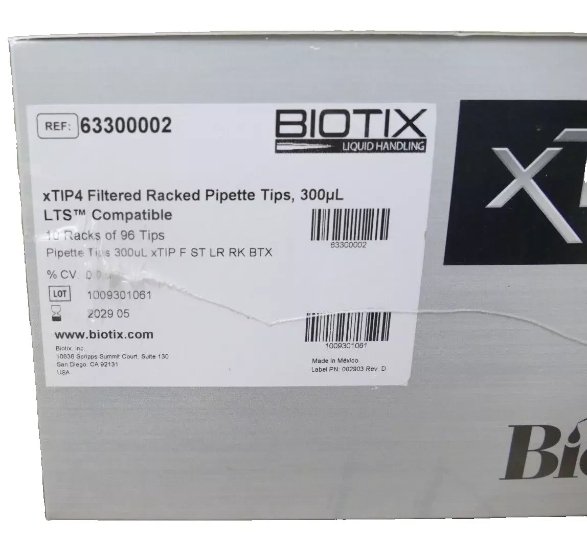 (960) Biotix xTIP4 Pipette Tips 300uL 63300002 Fluid Innovation (FACTORY SEALED)
