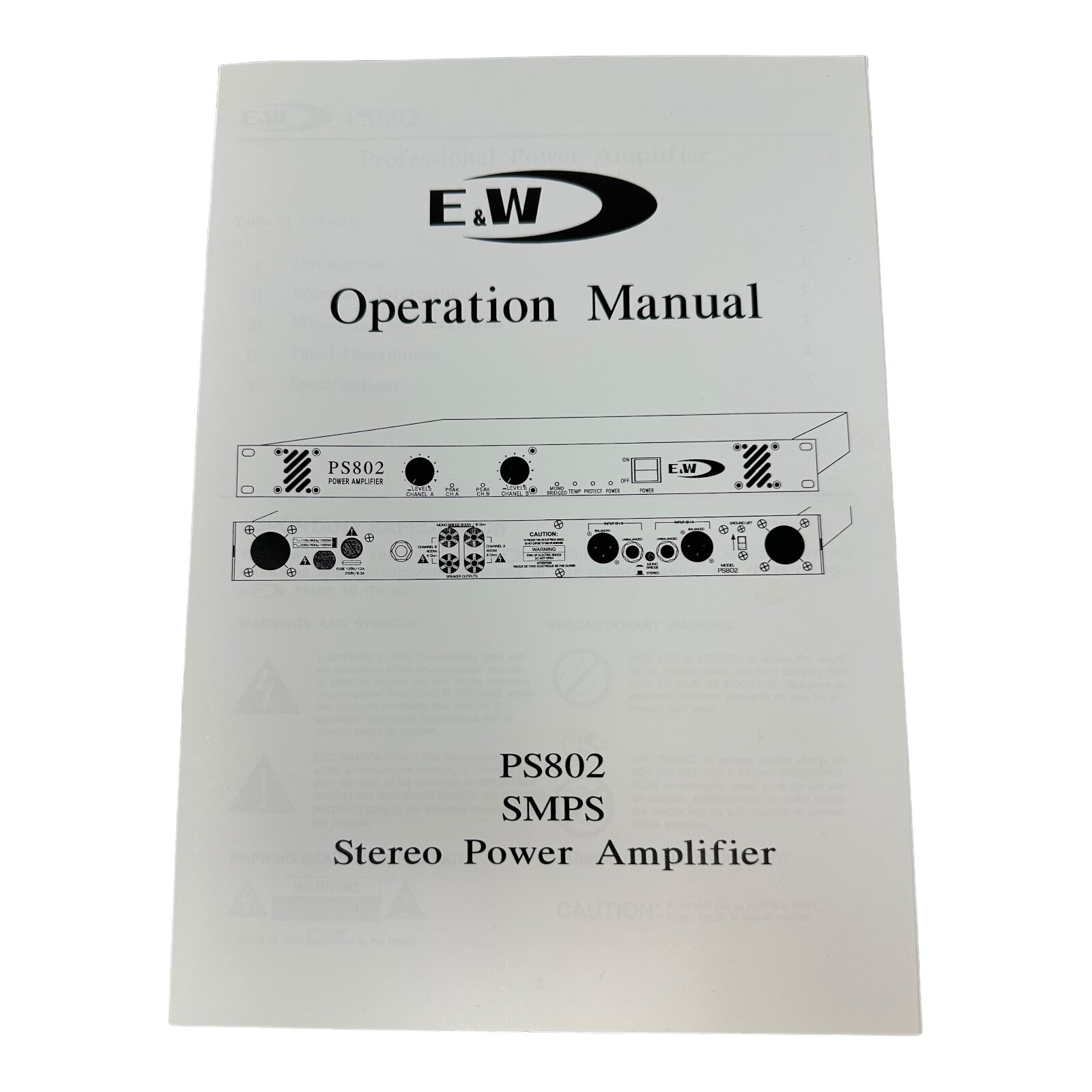 E&W PS802 DIGITAL PROFESSIONAL POWER AMPLIFIER NEW/UNUSED SURPLUS
