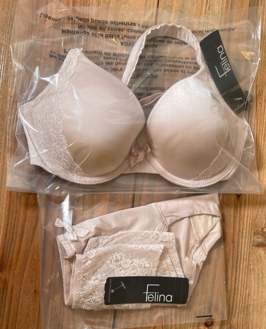 2-Piece Set Felina Vintage Simone Bra and Pantie 32C/Small