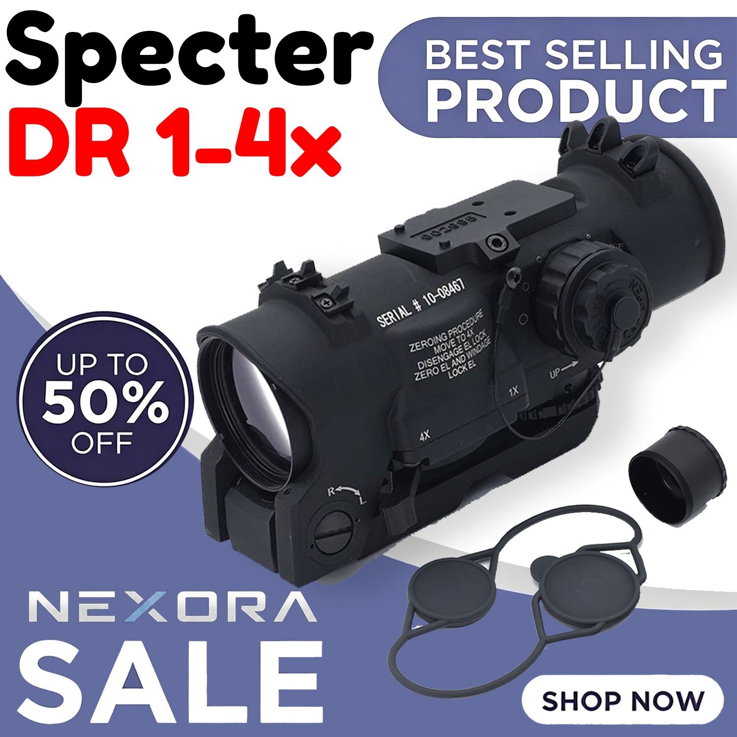 New Specter DR 1-4x32 SU-230 Scope: Wide View Anti-Glare Shockproof Tactical USA
