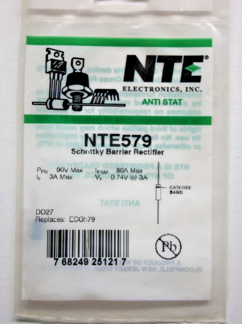 NTE Electronics NTE579 ECG579 SCHOTTKY BARRIER RECTIFIER