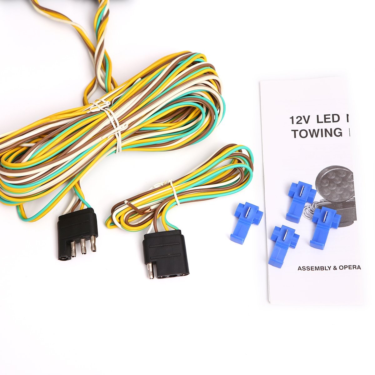 CZC AUTO 12V LED Magnetic Towing Light Kit for Boat Trailer Rectangular Base