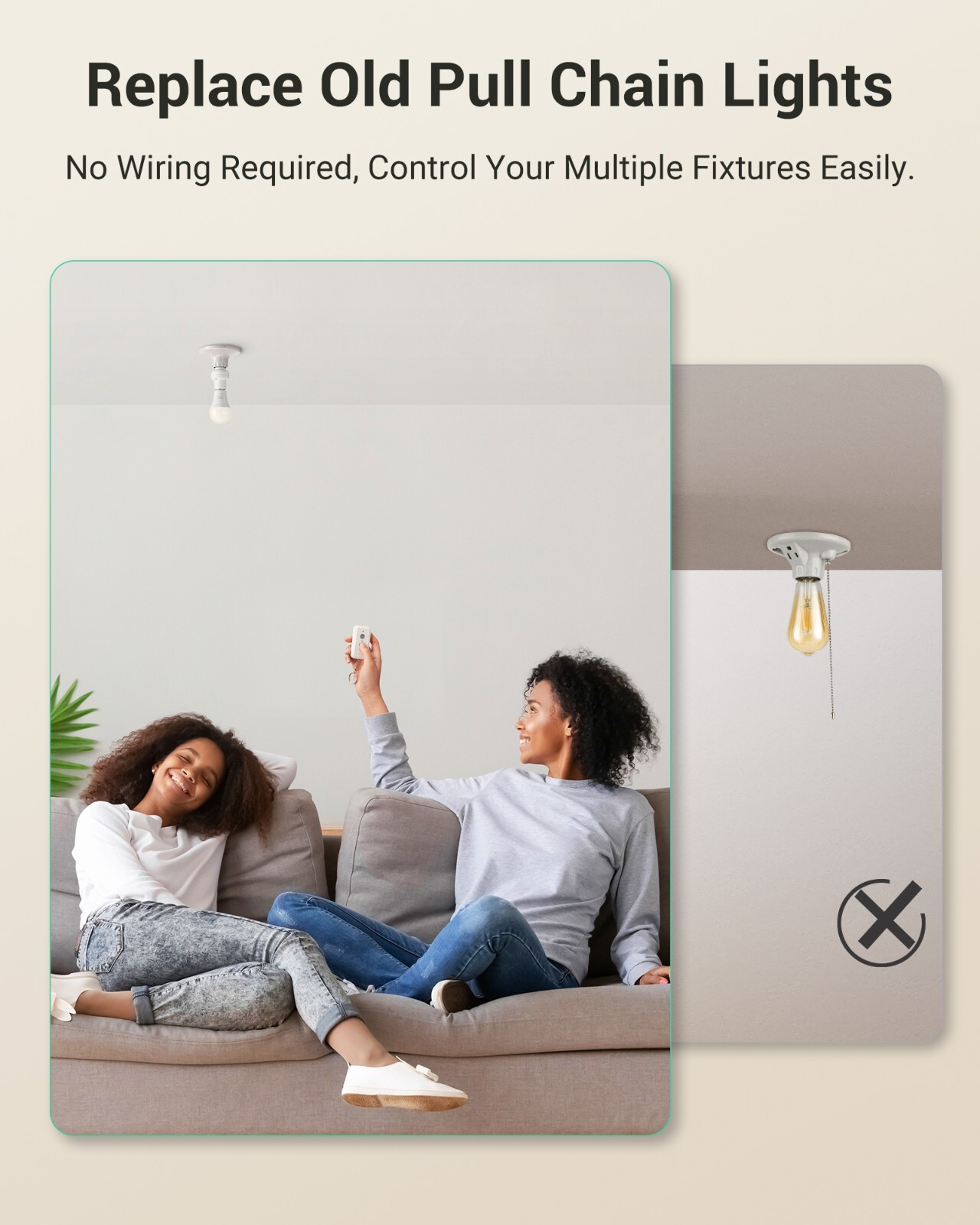 DEWENWILS Wireless Light Switch Kit Lamp Light Bulbs Socket with Switch, Program