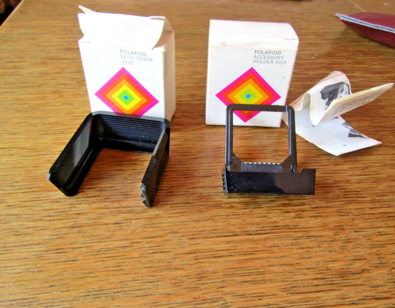 Polaroid SX70 Lens Shade # 120 & Accessory Holder #113 NOS