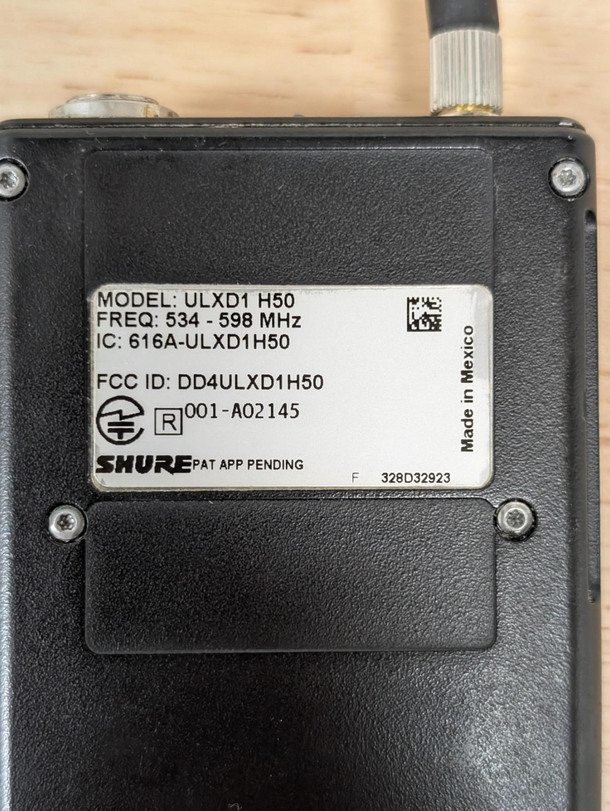 Shure ULXD1 - H50 Wireless Transmitter 534-598 MHz
