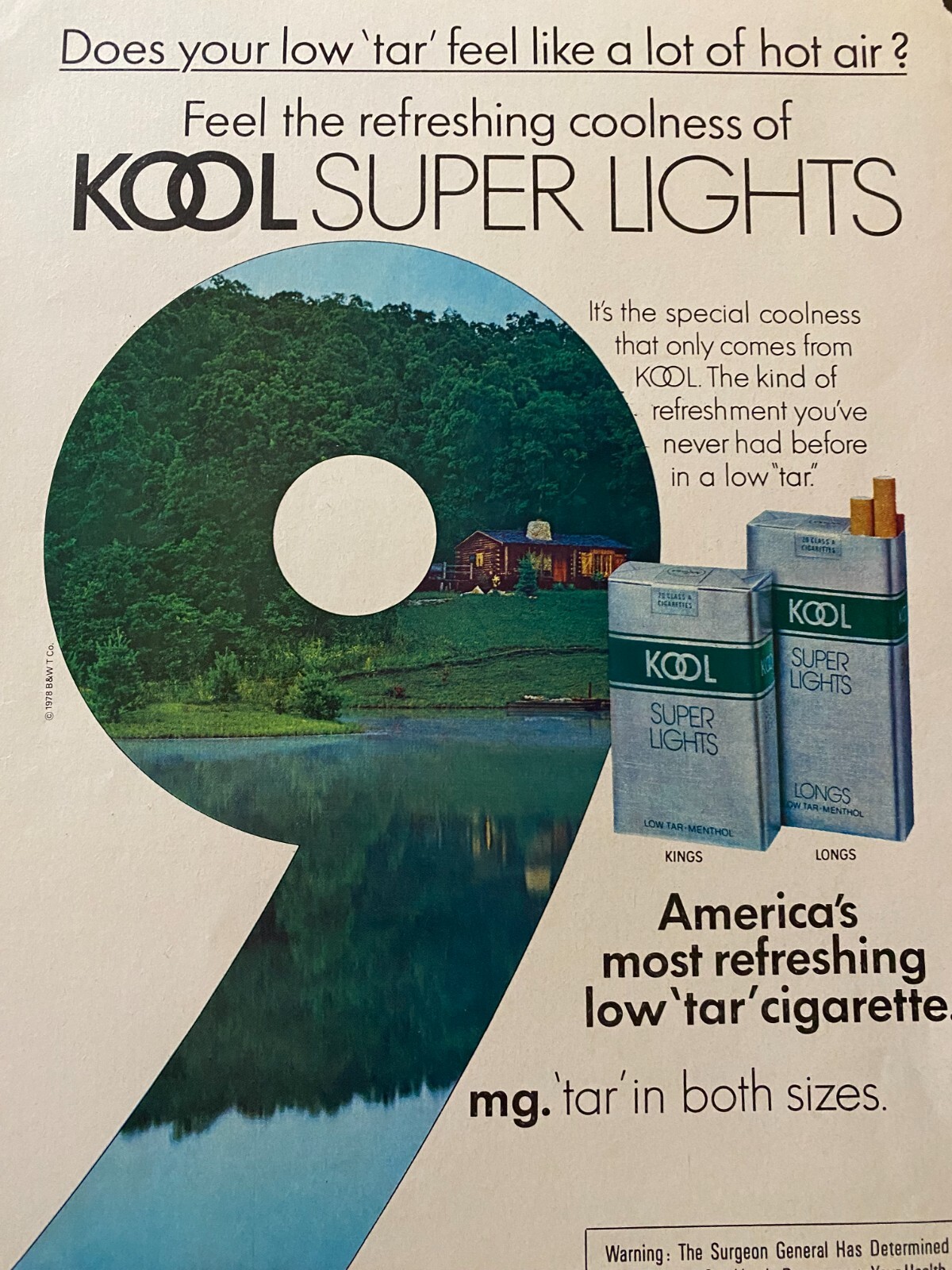 Kool Cigarettes, Full Page Vintage Print Ad