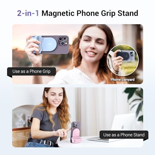 Magnetic Phone Camera Grip Handle with Wireless Shutter Remote, Magsafe Black