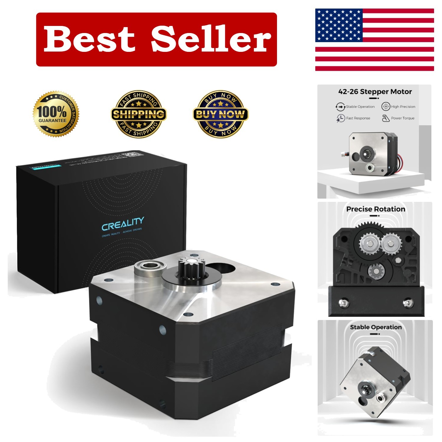 Creality Ender 3 V3 SE Extruder Motor, Official 42-26 Stepper Motor 3D Printer E