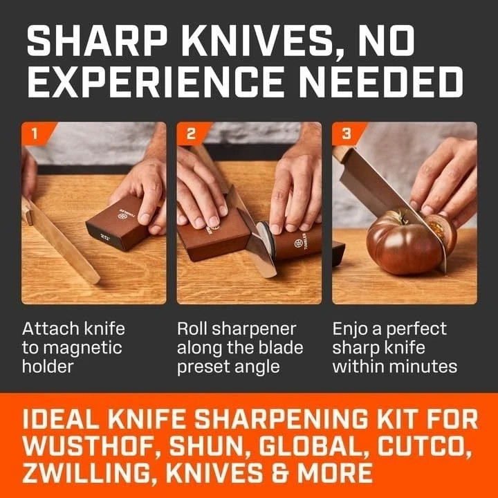 Tumbler Rolling Knife Sharpener Set ✅ Knife Sharpening Made Easy - Starter Set ✅