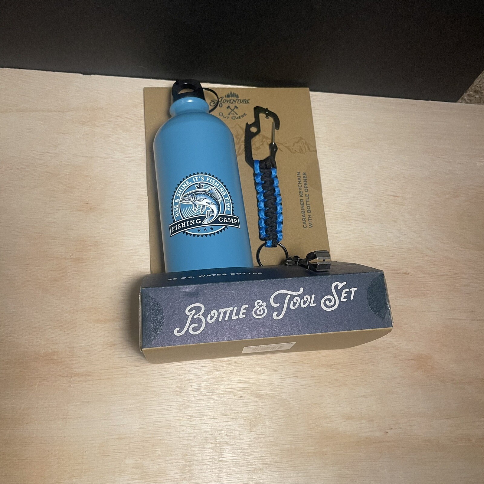 Adventure Water Bottle & Fishing Tool Set . Missing One Tool Pictured 2x🔥