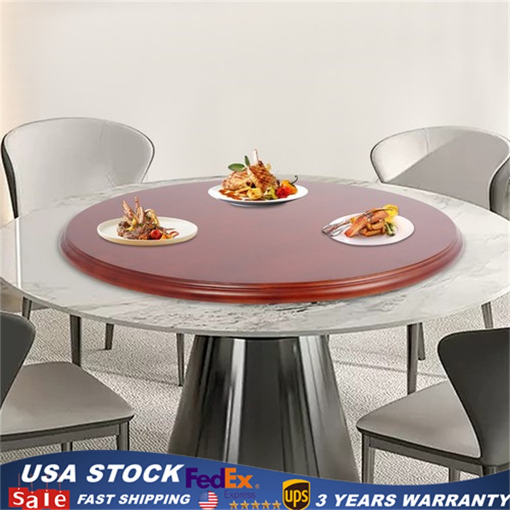 27 Inch Wooden Dining Table Turntable Centerpiece For 3.61-4.04ft Round Tables