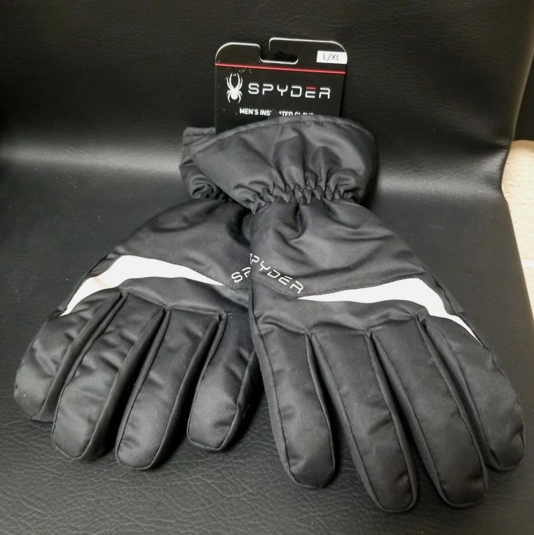 Spyder Men's The Edge Insulated Ski Gloves, Size L/XL, Black, NWT
