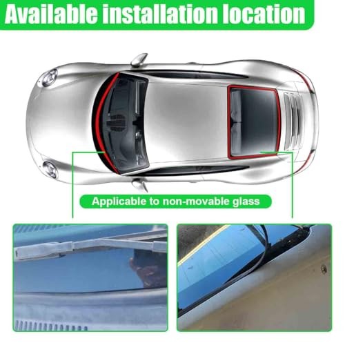 Auto Windshield Weatherstrip 1.7m Black
