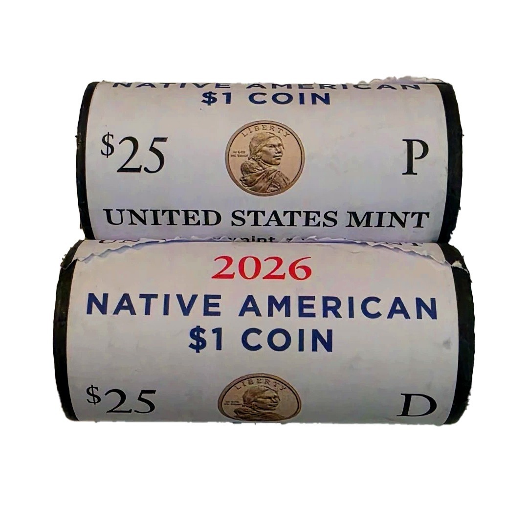 2026 P & D Native American Sacagawea Dollar Rolls - Unopened Mint Packaged Boxes