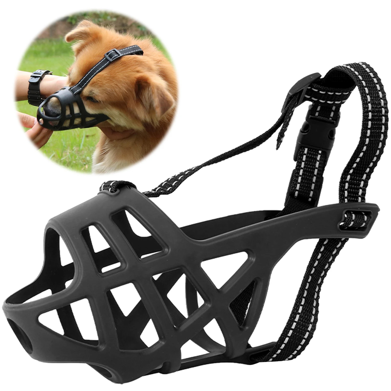 Soft Plastic Dog Muzzle Lightweight Cage Dog Mouth Cover Suitable for Groom.