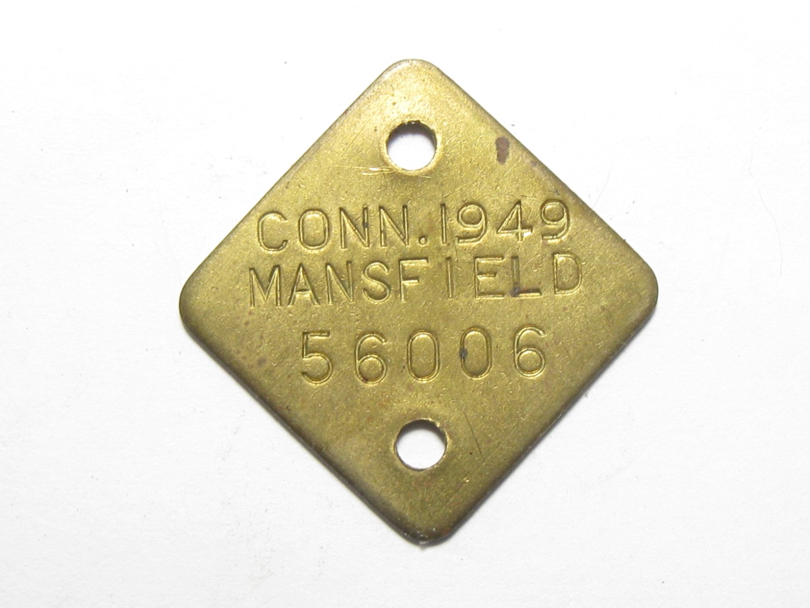 1949 Mansfield CT Connecticut Dog Tax Tag License - #65061