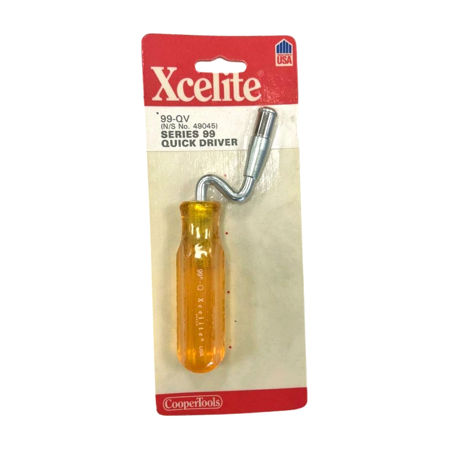 NOS Xcelite bit driver 99-QV, MADE IN USA amber colored handle