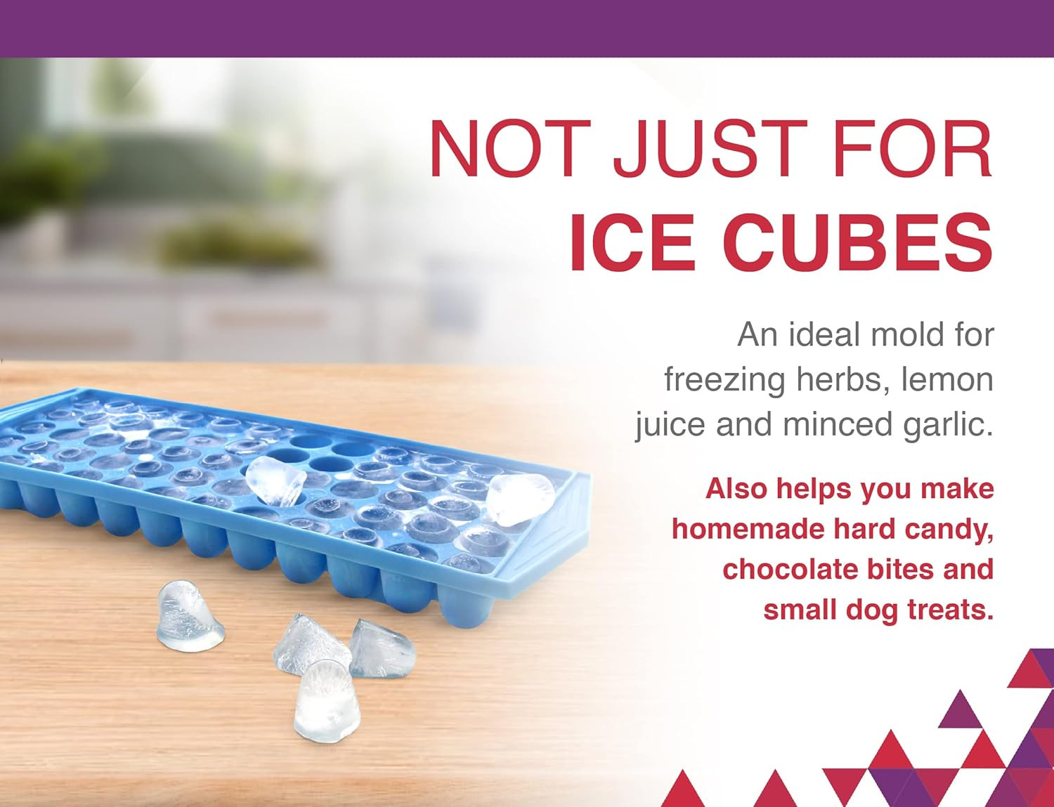 Arrow Mini Ice Cube Trays, 3Pk - 60 Mini Spaces per Tray - Easy to Use, Stackabl