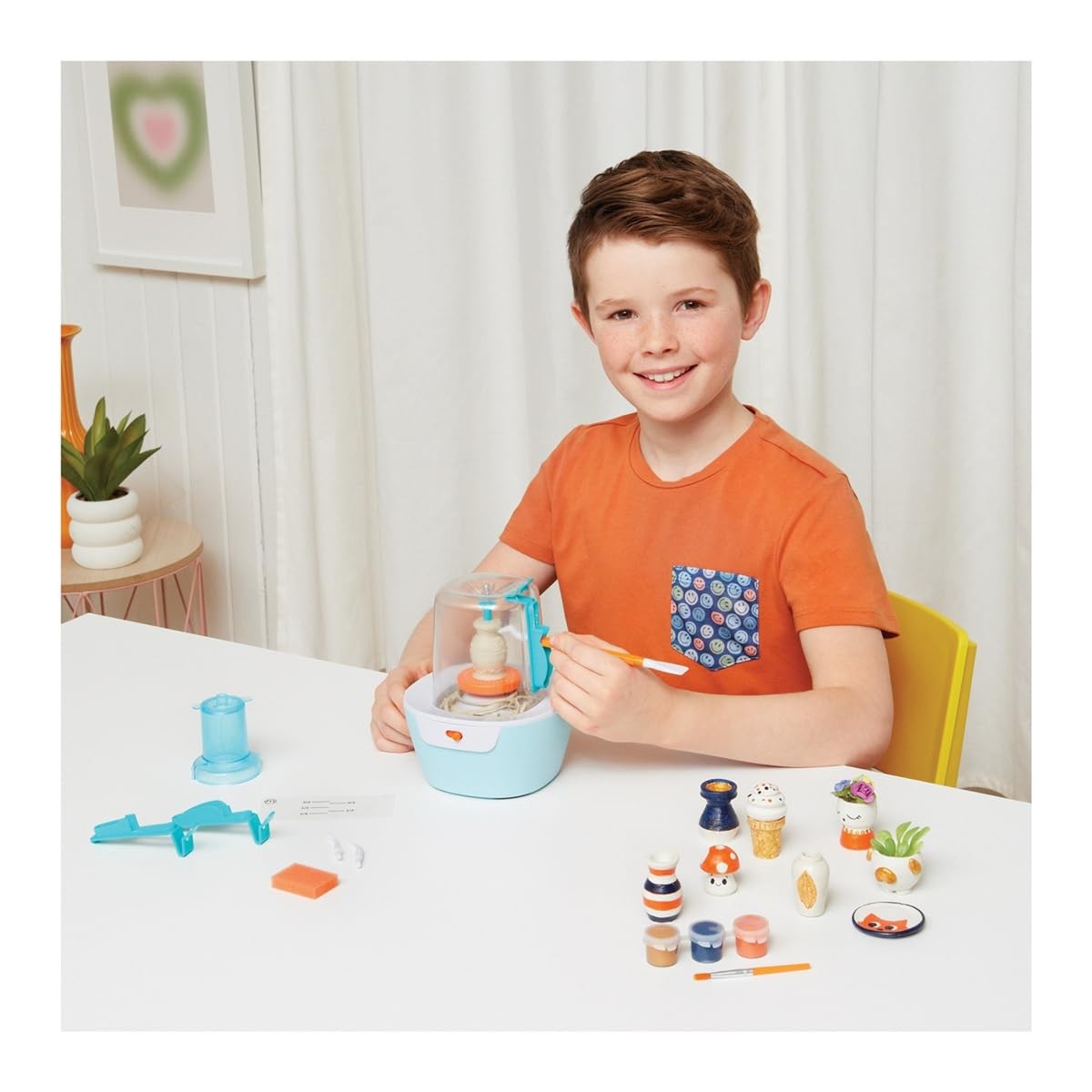 Make It Real Mini Pottery Studio - 26-Piece DIY Kit Miniature, multi