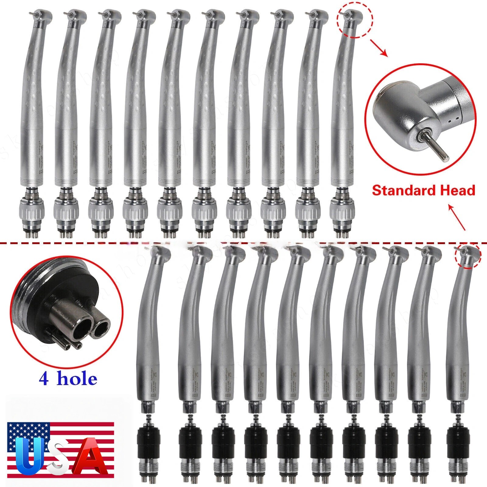 1-10 Pcs Yabang Dental High Speed Handpiece & 4-Hole Quick Coupler Coupling