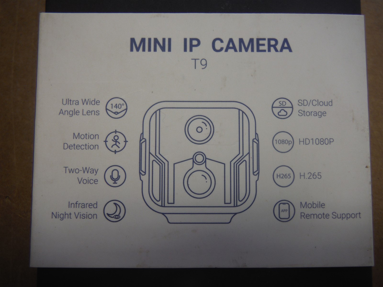 ROHS Mini IP Camera Model#T9 Resolution: 1920X1080 Support System Andrioid *BW6