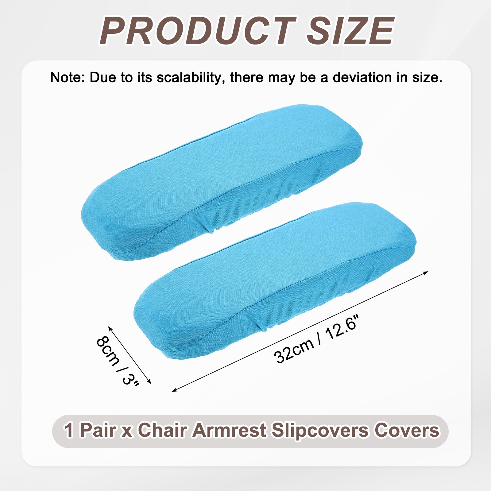 Chair Armrest Slip Cover, 32 x 8cm Removable Seat Protector (Lake Blue)