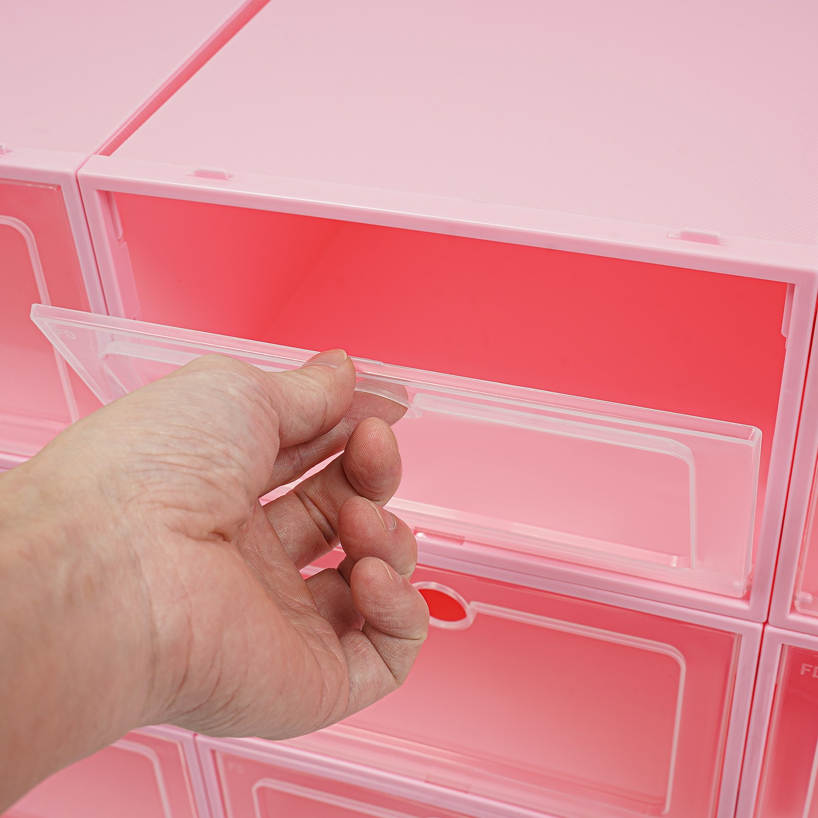 24 Pack Shoe Storage Boxes With Clear Flip Lid, Stackable Shoe Storage Organizer