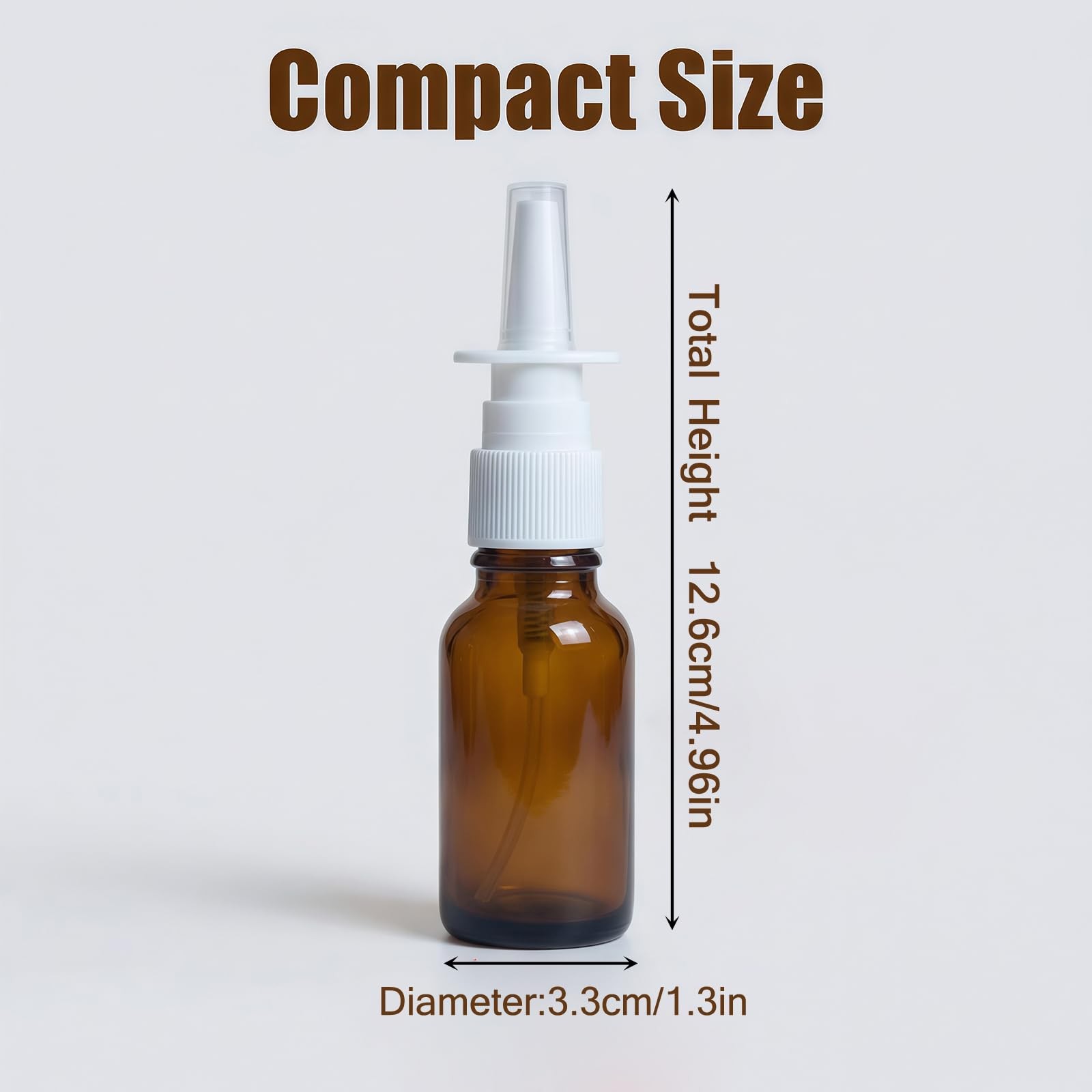 30Ml 6PCS /1 Ounce Amber Glass Empty Nasal Sprayers Bottle
