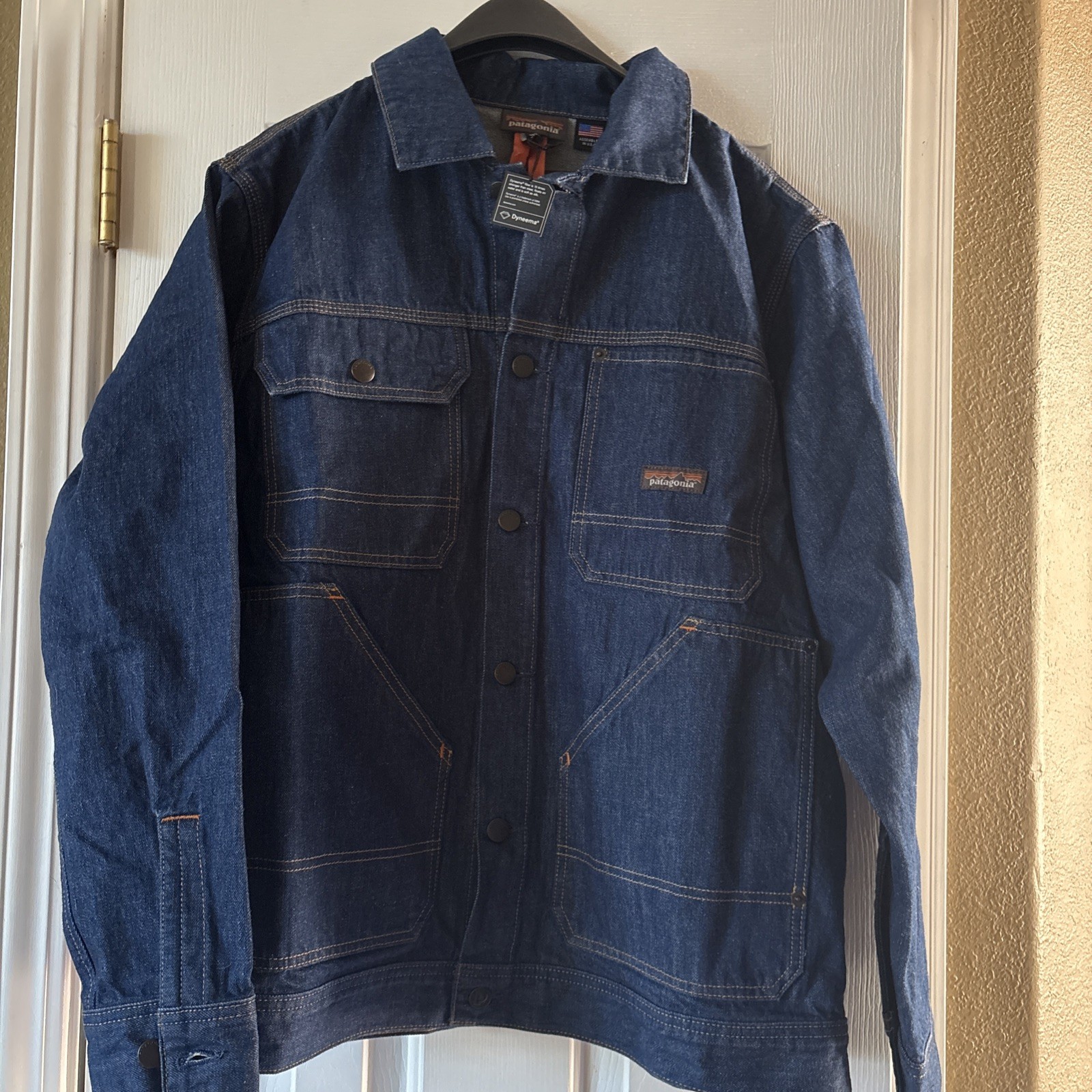 NWT VTG Patagonia Jacket Mens M Blue Denim Chore Coat Steel Forge Made in USA